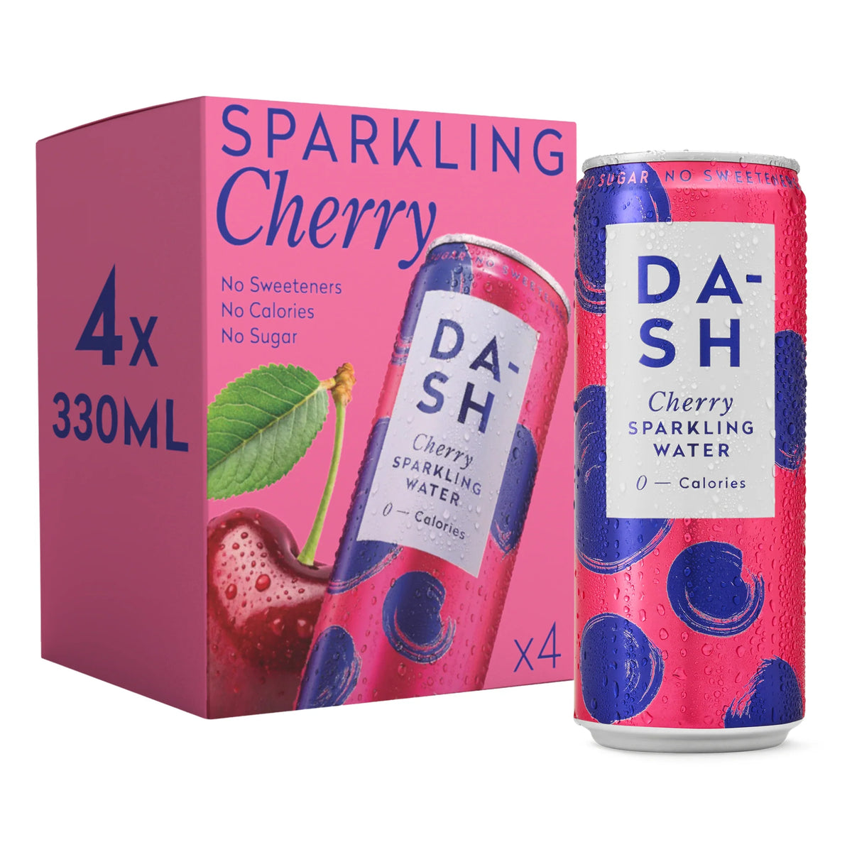 Cherry Infused Sparkling Water 4 X 330ml by DASH at The British Vault