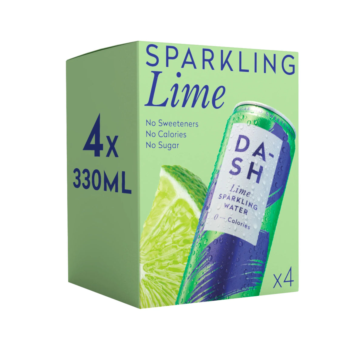 Lime Sparkling Water 4 X 330ml by DASH at The British Vault