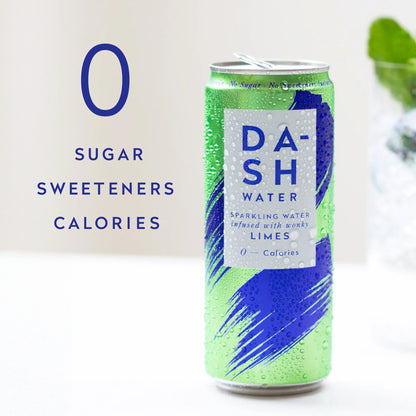 Lime Sparkling Water 4 X 330ml by DASH at The British Vault