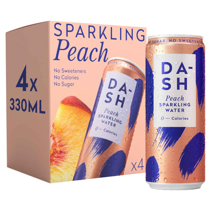 Peach Sparkling Water 4 X 330ml by DASH