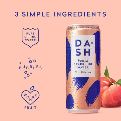 Peach Sparkling Water 4 X 330ml by DASH