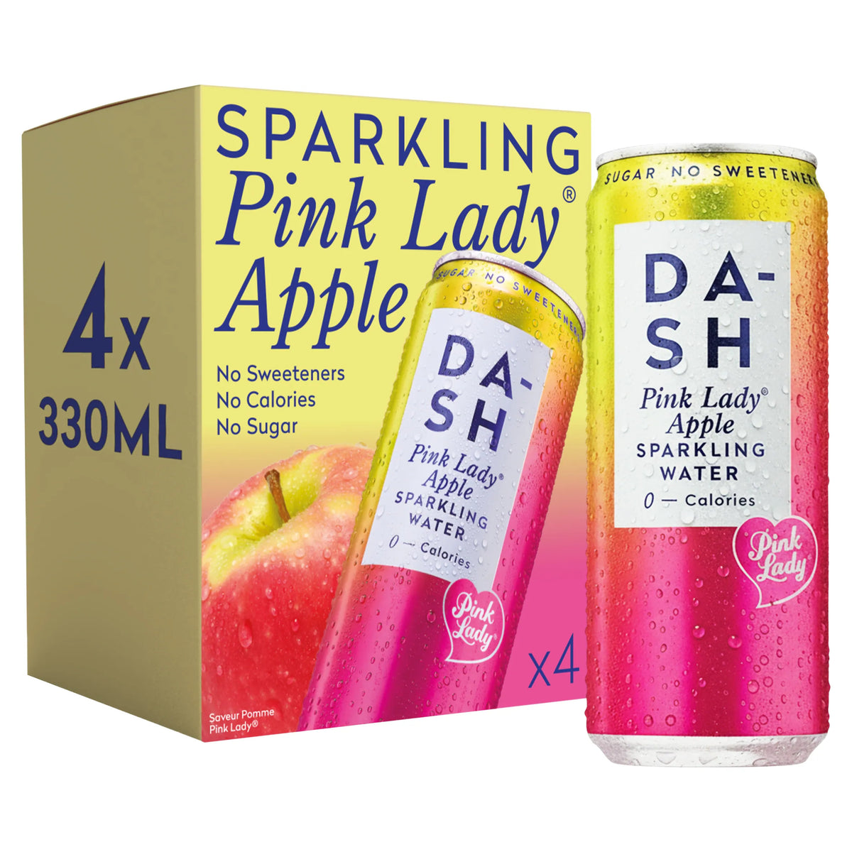 Pink Lady Apple Sparkling Water 4 X 330ml by DASH at The British Vault