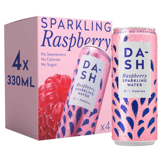 Raspberry Sparkling Water 4 X 330ml by DASH