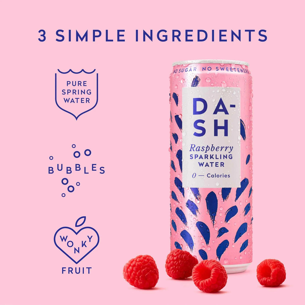 Raspberry Sparkling Water 4 X 330ml by DASH