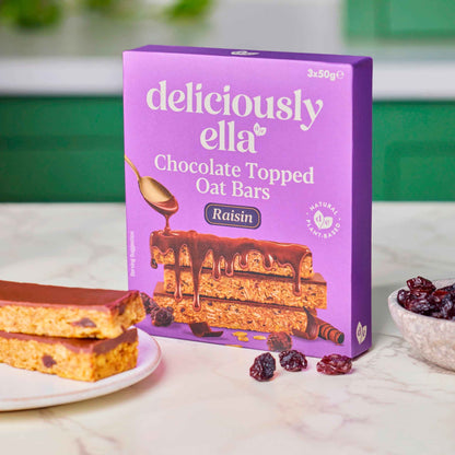 Chocolate Topped Raisin Oat by DELICIOUSLY ELLA