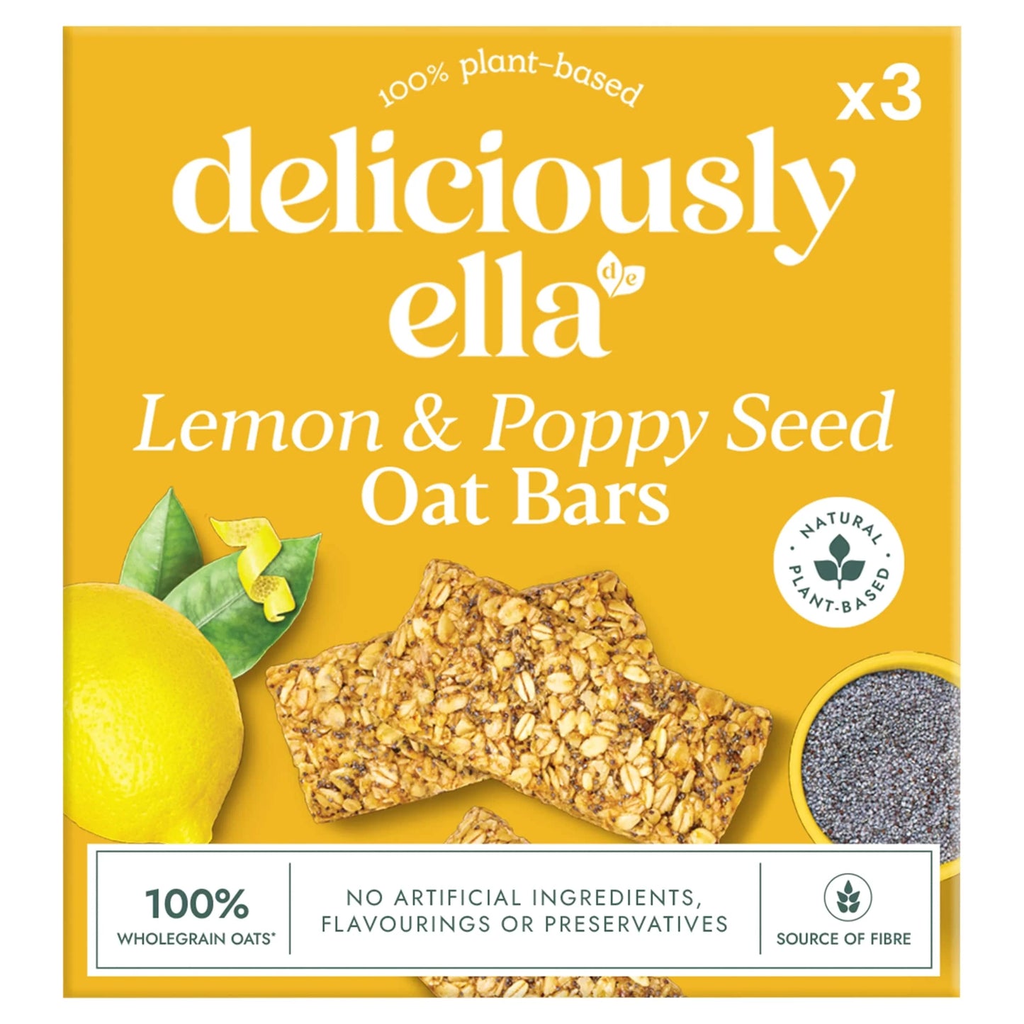 Lemon & Poppy Seed Oat Bar by DELICIOUSLY ELLA