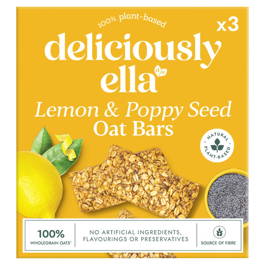 Lemon & Poppy Seed Oat Bar by DELICIOUSLY ELLA