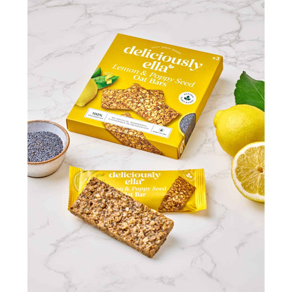 Lemon & Poppy Seed Oat Bar by DELICIOUSLY ELLA