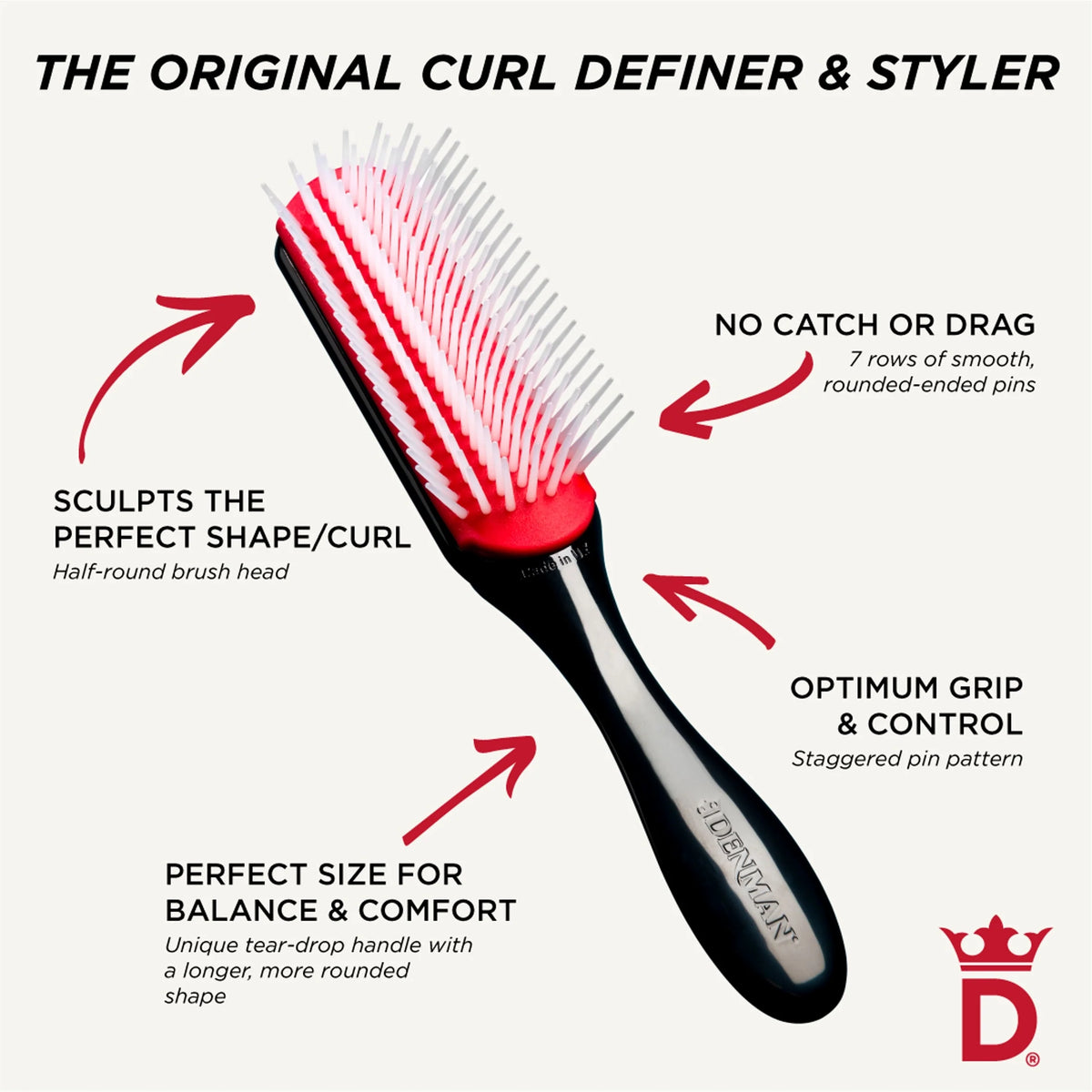 Classic Styling Brush 02-8394 by DENMAN