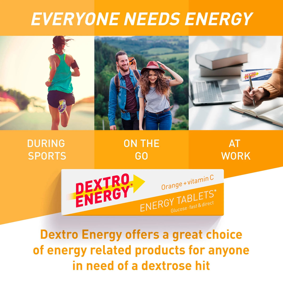 Energy Orange + Vitamin C Dextrose 47g by DEXTRO