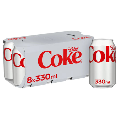 Diet Coke Soft Drink Cans 8 X 330ml by Coca-Cola