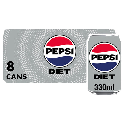 Diet PEPSI Cola Cans 8x330ml (2.64l)