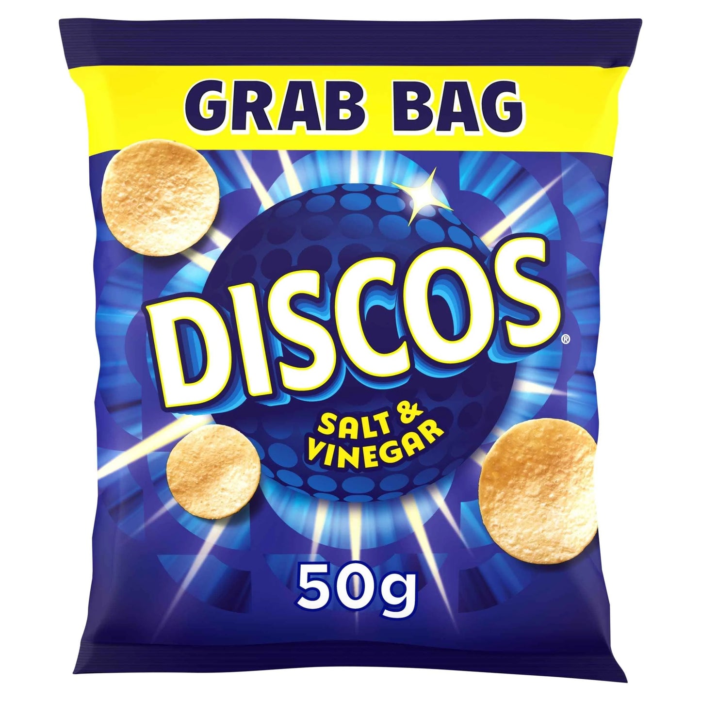 Salt & Vinegar Grab Bag Crisps 50g by DISCOS