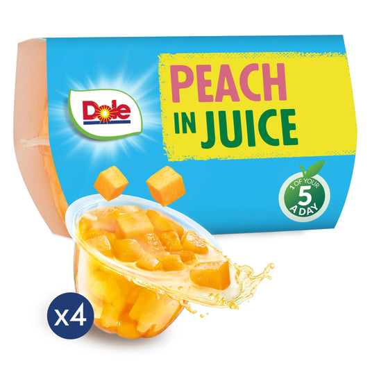 Fruit Bowl Peaches In Juice 4x113g by Dole