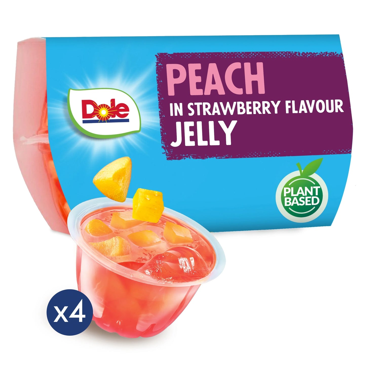 Peaches In Strawberry Jelly 4x123g by Dole