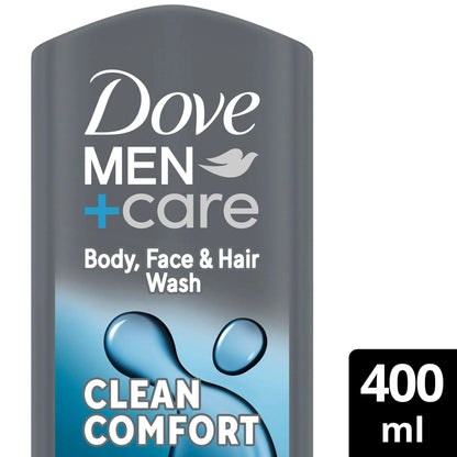 Men+Care Clean Comfort 3-in-1 Body Face Hair Wash Shower Gel by Dove