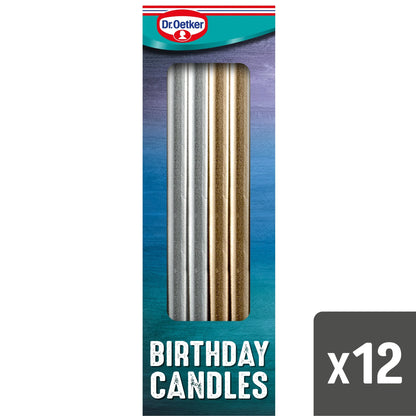Dr Oetker 12 Metallic Birthday Candles by Dr. Oetker