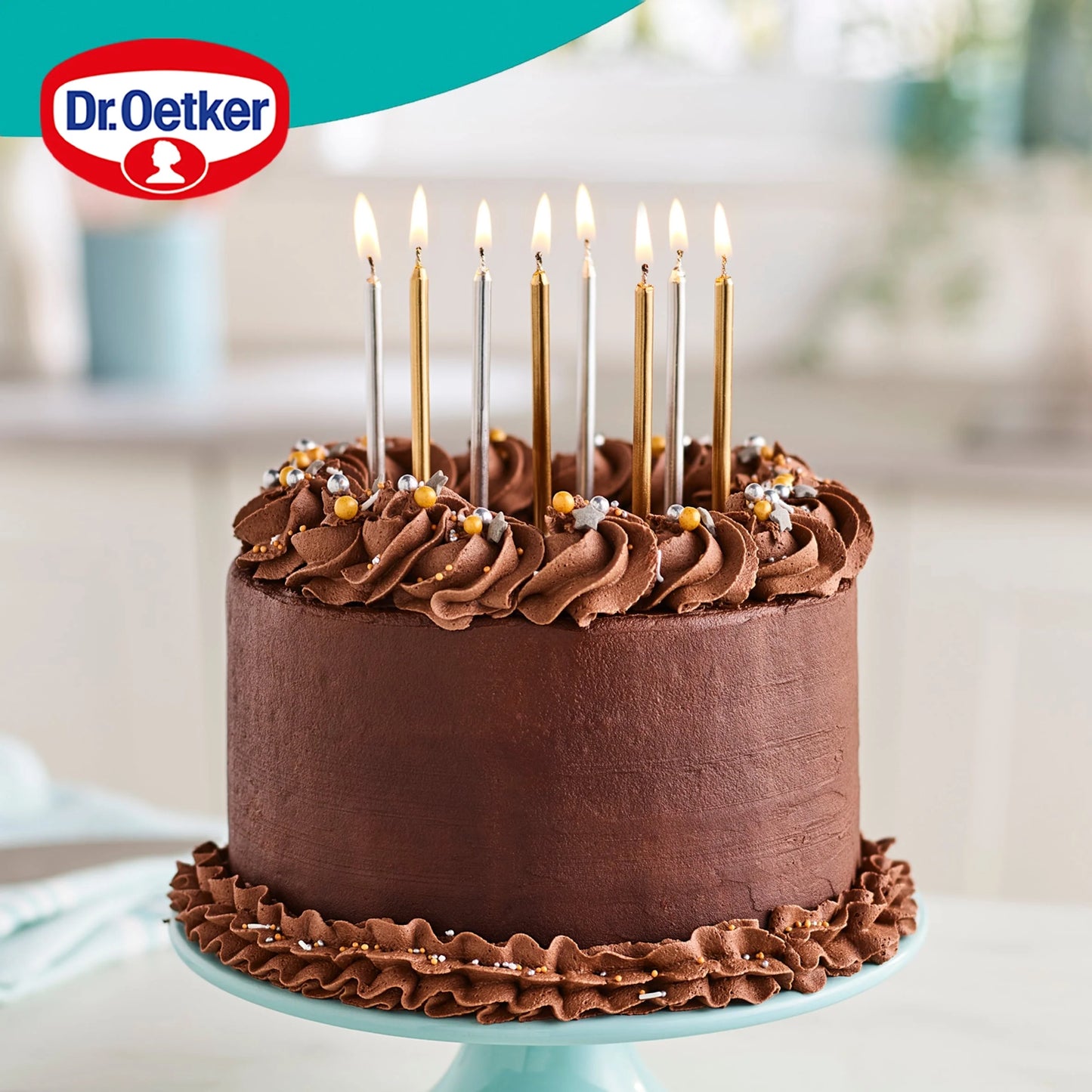 Dr Oetker 12 Metallic Birthday Candles by Dr. Oetker