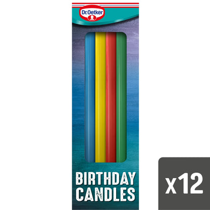 12 Rainbow Birthday Candles by Dr. Oetker