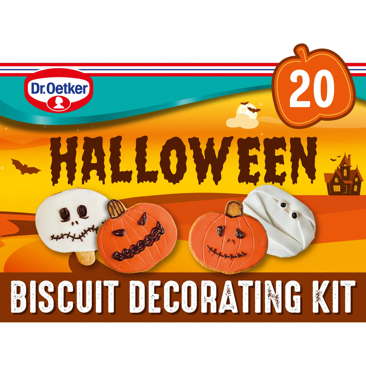 Halloween Pumpkin & Skull Biscuit by Dr. Oetker at The British Vault