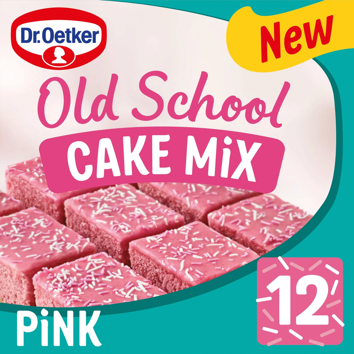 Pink Old School Traybake Cake Mix by Dr. Oetker