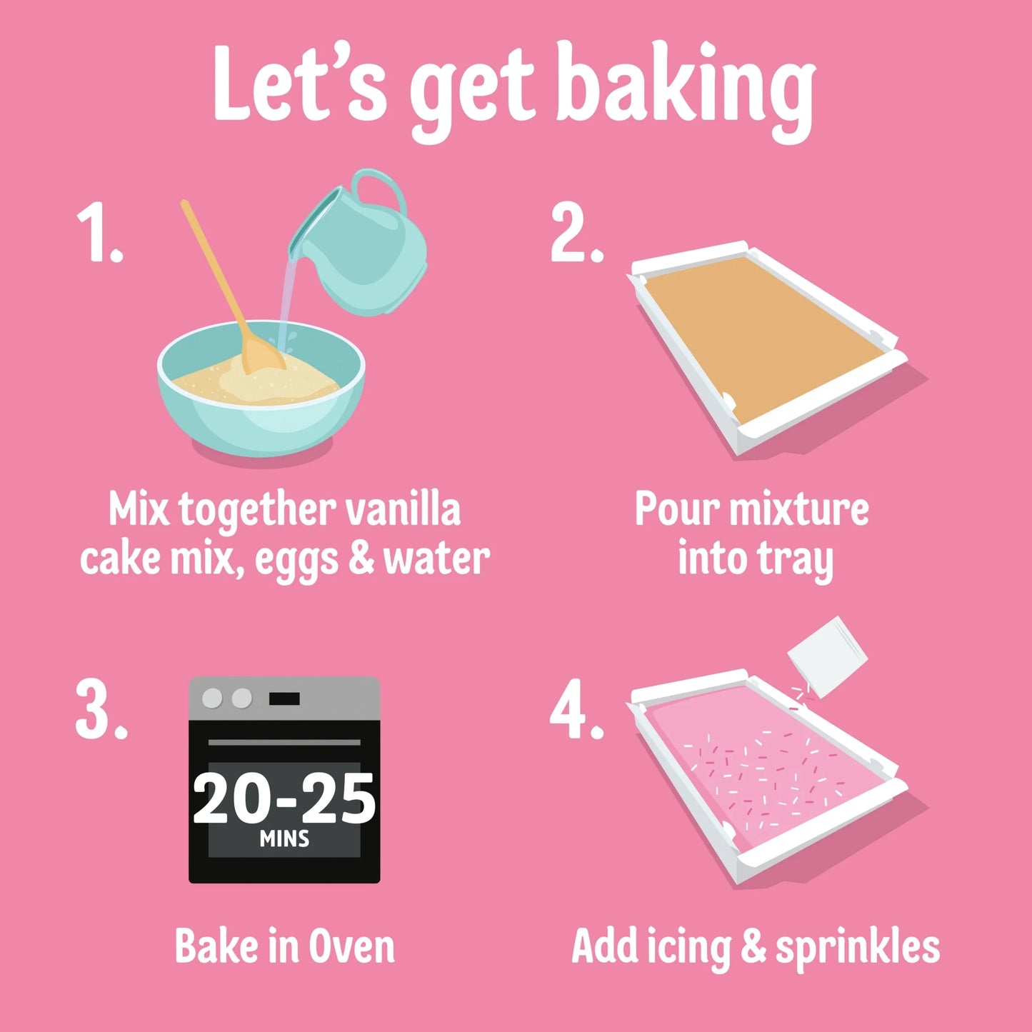Pink Old School Traybake Cake Mix by Dr. Oetker
