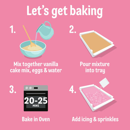 Pink Old School Traybake Cake Mix by Dr. Oetker