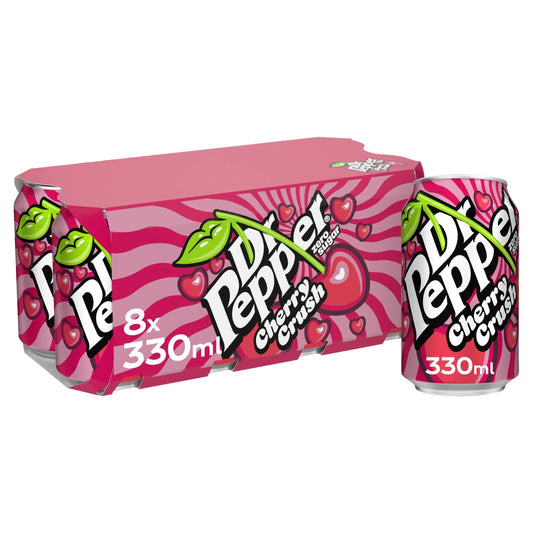 Zero Sugar Cherry Crush 8x330ml by Dr Pepper