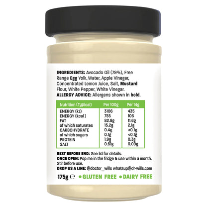 Dr Wills Avocado Oil Mayonnaise Sugar Free by Dr. Will's