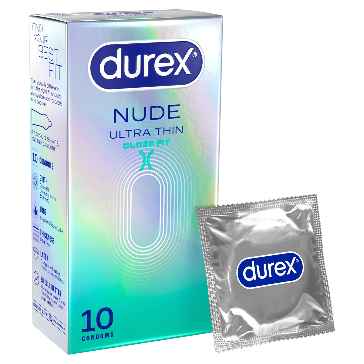 Nude Ultra Thin Close Fit Condoms 10s by durex