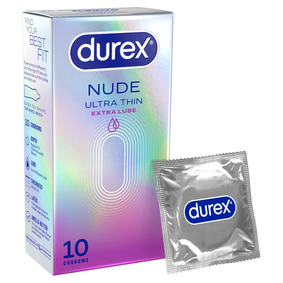 Nude Ultra Thin Extra Lube Condoms 10s by durex