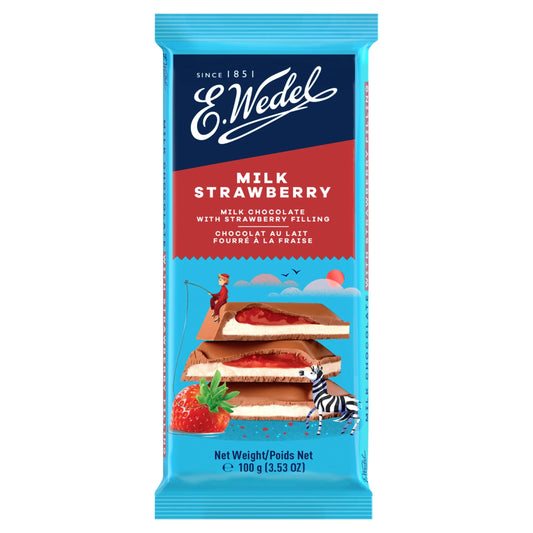 Milk Chocolate With Strawberry 100g by E.Wedel