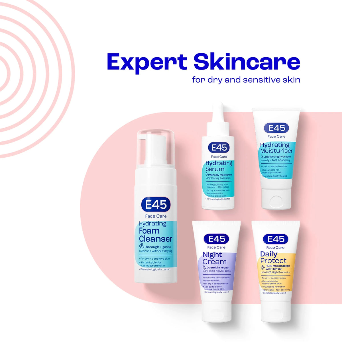 Face Foaming Cleanser For Dry & Sensitive by E45