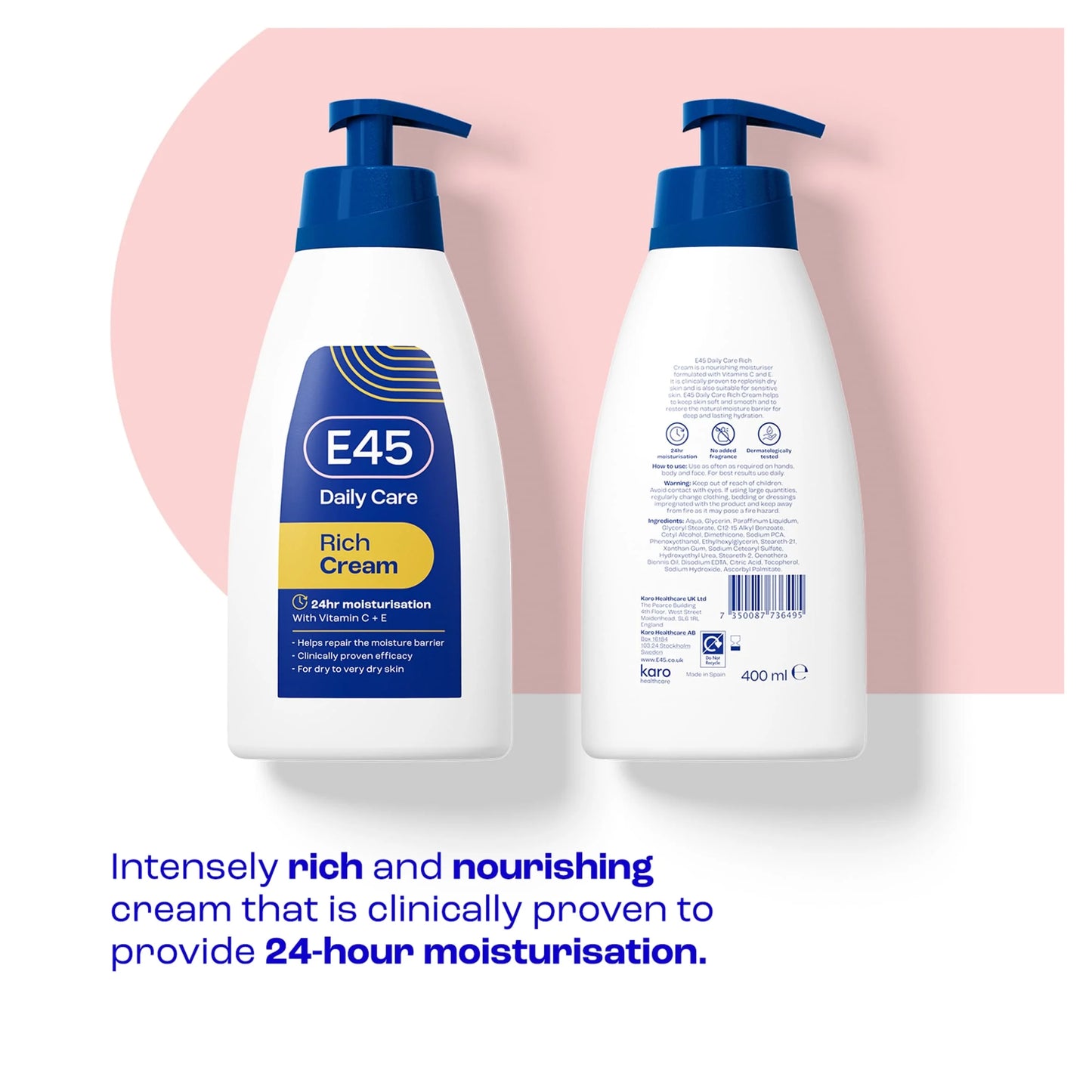 Rich 24 Hour Cream Dry Skin 400ml by E45