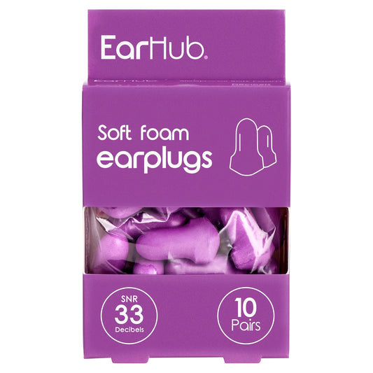 Soft Foam Earplugs 10 Pairs by EARHUB