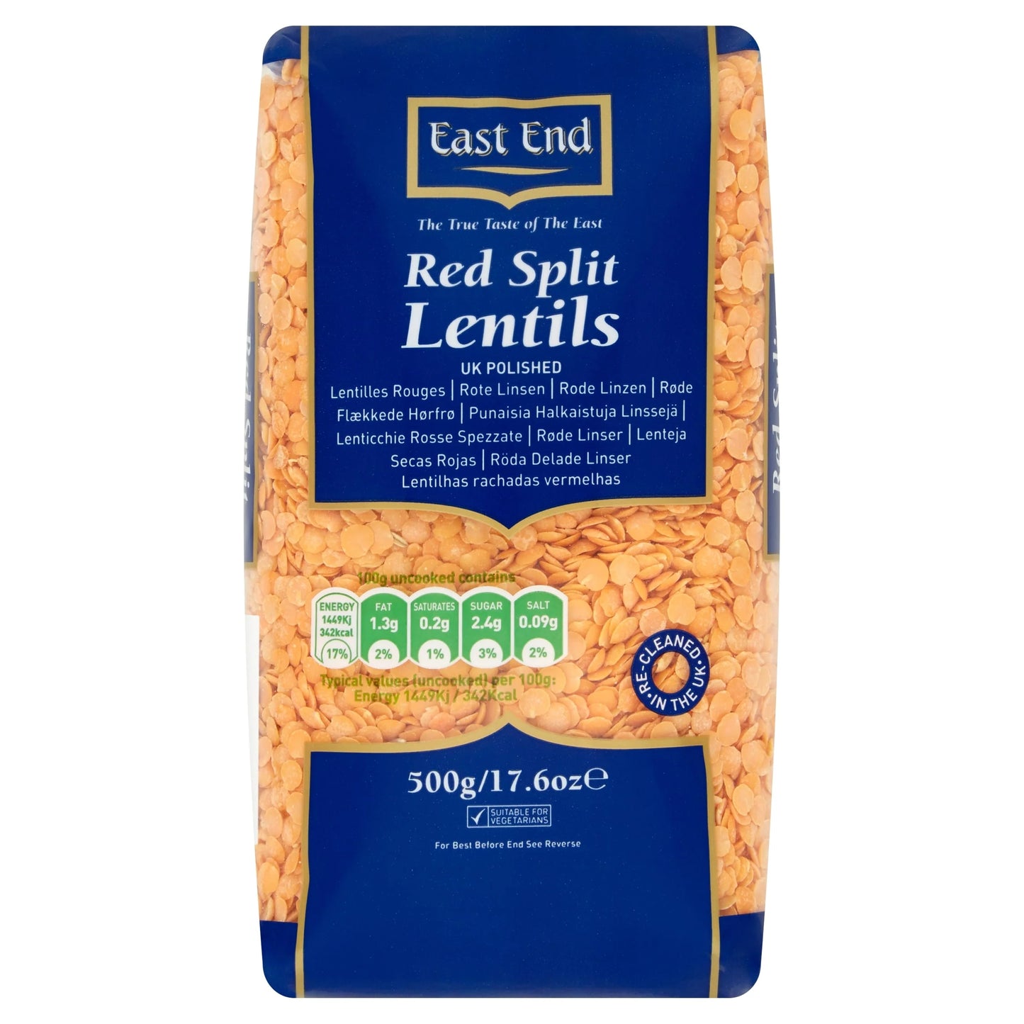 Red Split Lentils 500g by EAST END