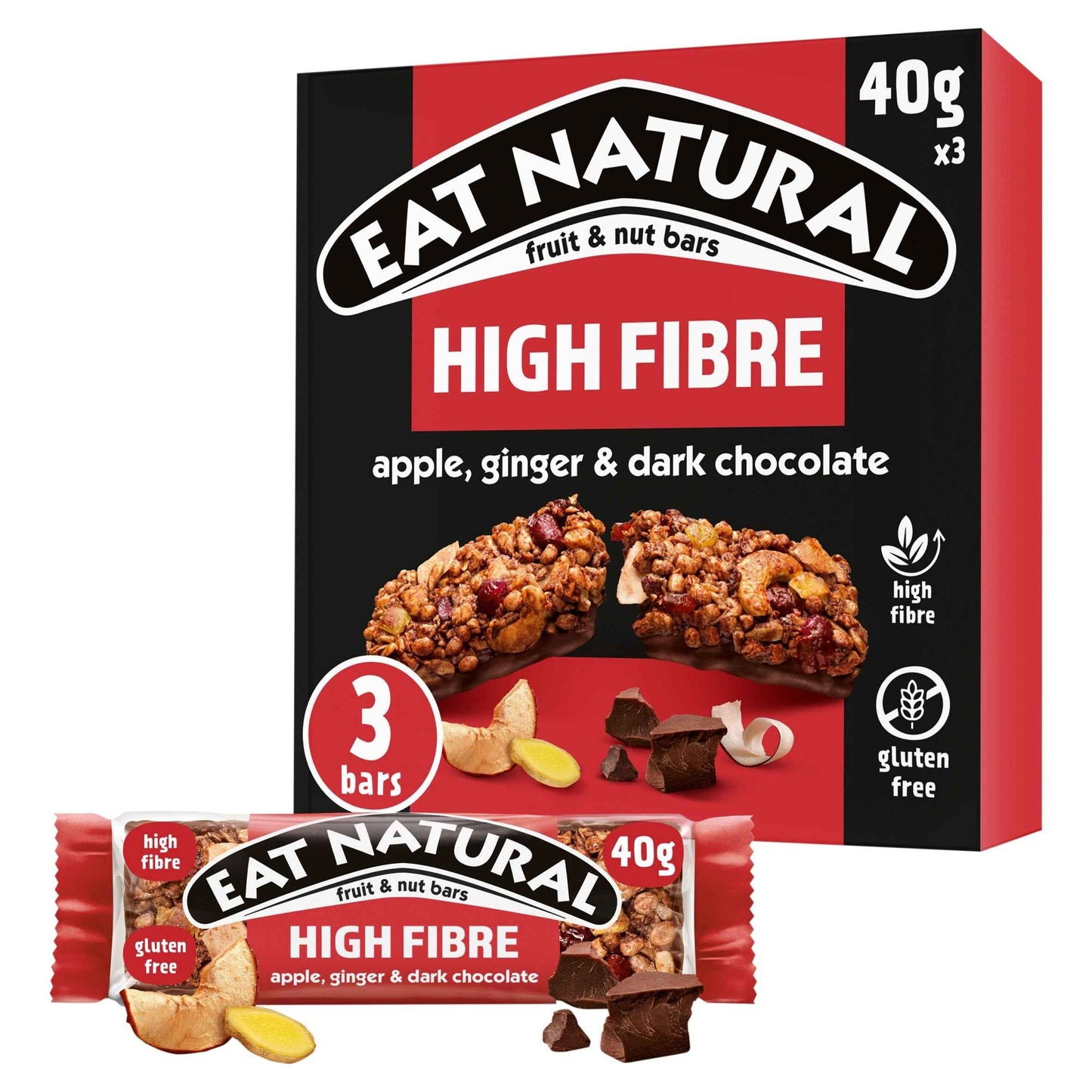 Fruit & Nut Bars - Apple, Ginger by EAT NATURAL