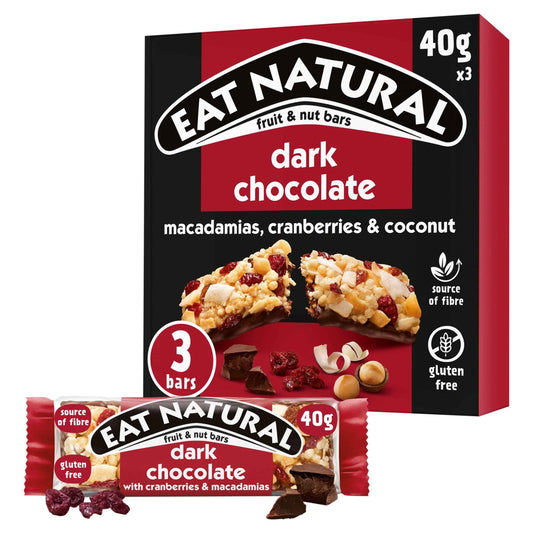 Fruit & Nut Bars With Dark Chocolate, Cranberries & by EAT NATURAL