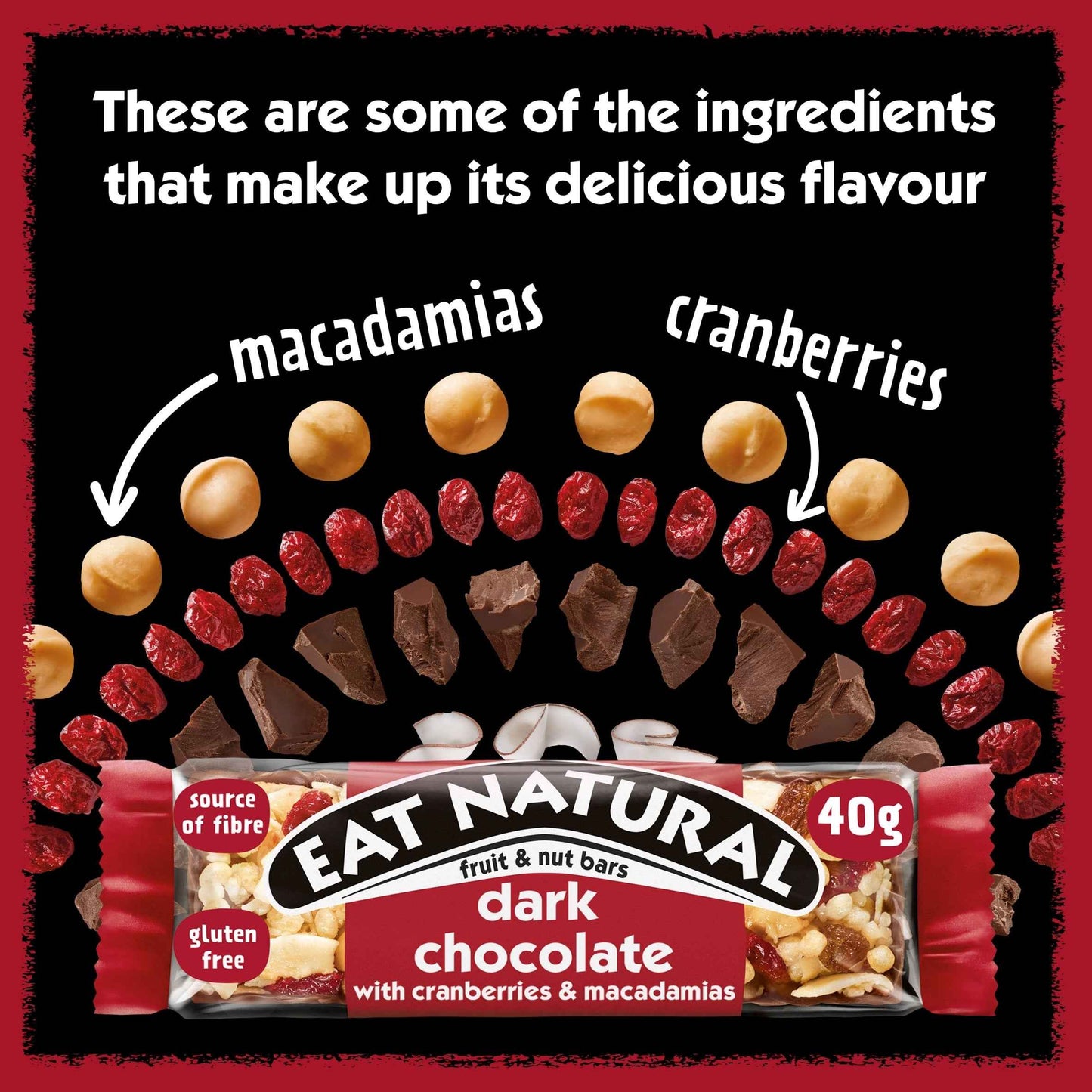 Fruit & Nut Bars With Dark Chocolate, Cranberries & by EAT NATURAL