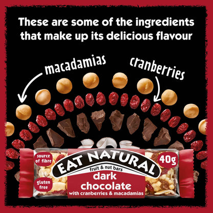 Fruit & Nut Bars With Dark Chocolate, Cranberries & by EAT NATURAL