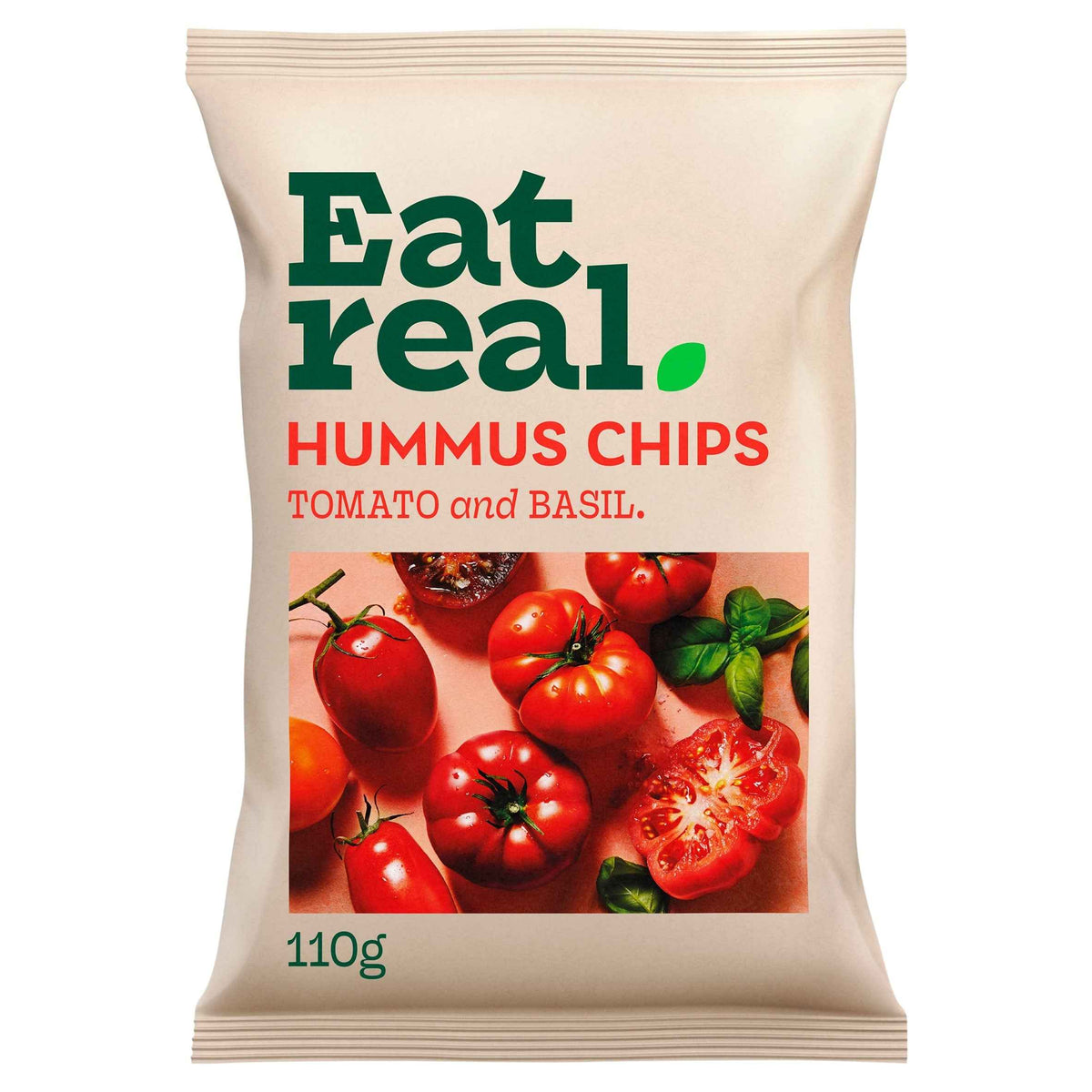 Hummus Chips - Tomato & Basil 110g by EAT REAL