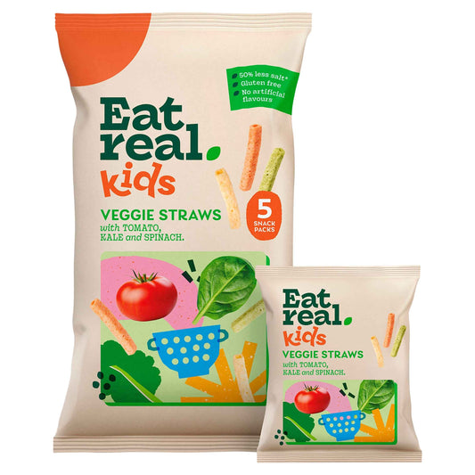 Kids Multipack Veggie Straws Tomato Kale & Spinach 5 X 16g by EAT REAL