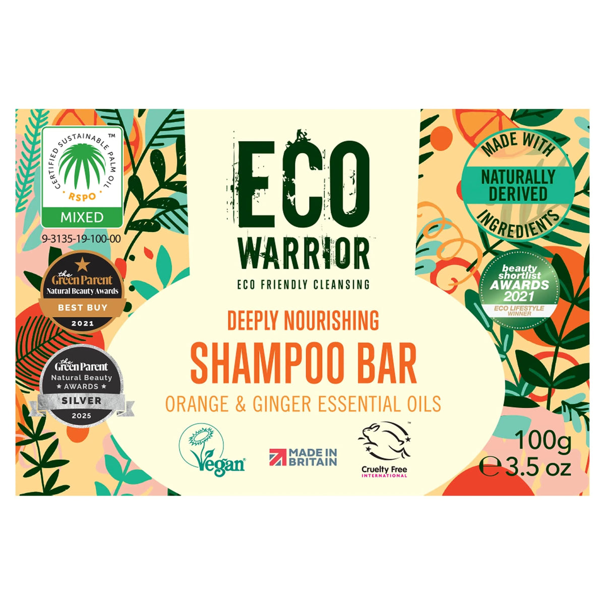 Shampoo Bar Orange & Ginger 100g by Eco Warrior
