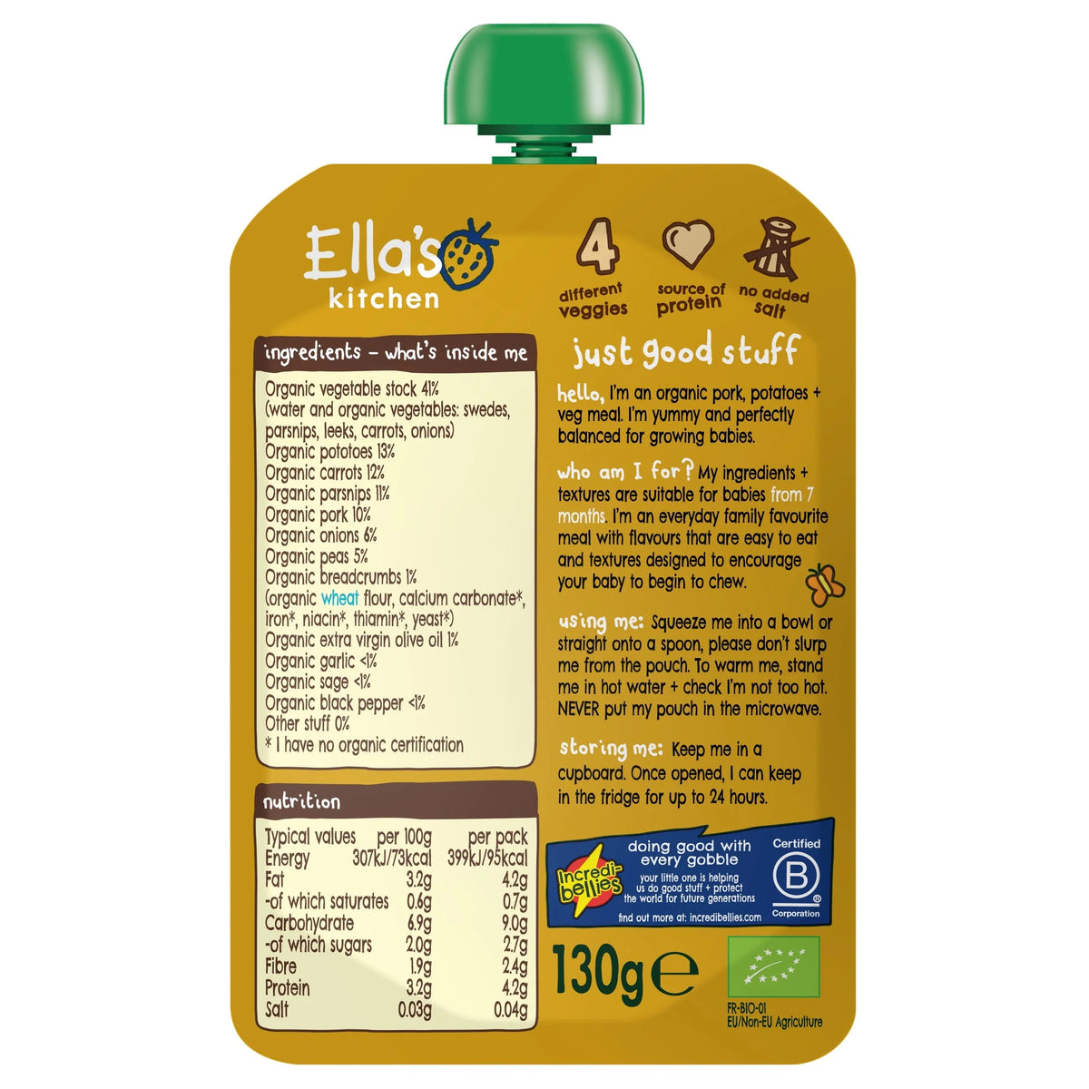 Ella's Bangers & Mash Stage 2 130g by Ella's kitchen