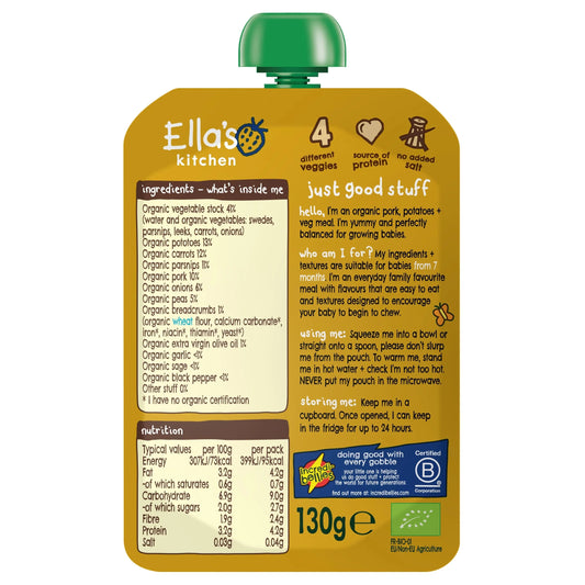 Ella's Bangers & Mash Stage 2 130g by Ella's kitchen