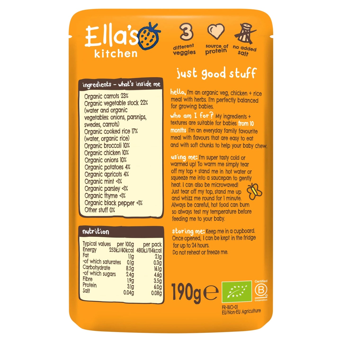 Ella's Chicken Casserole With Rice 190g by Ella's kitchen