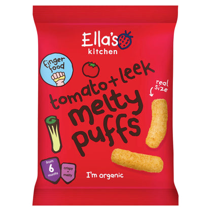 Leek & Tomato Melty Puffs 20g by Ella's kitchen