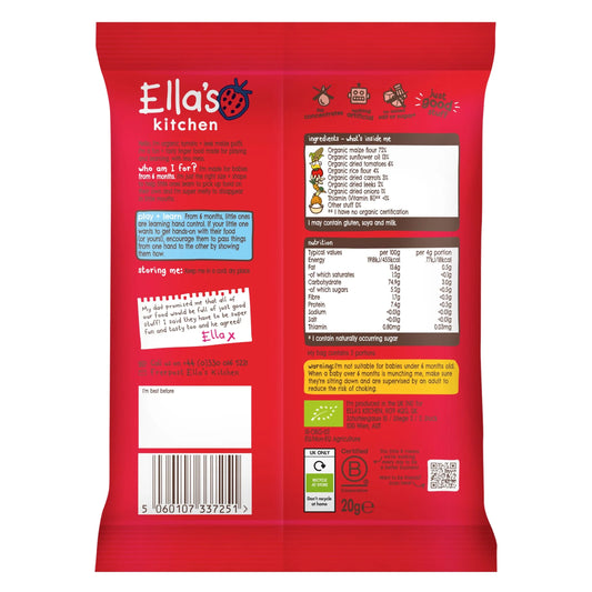 Leek & Tomato Melty Puffs 20g by Ella's kitchen