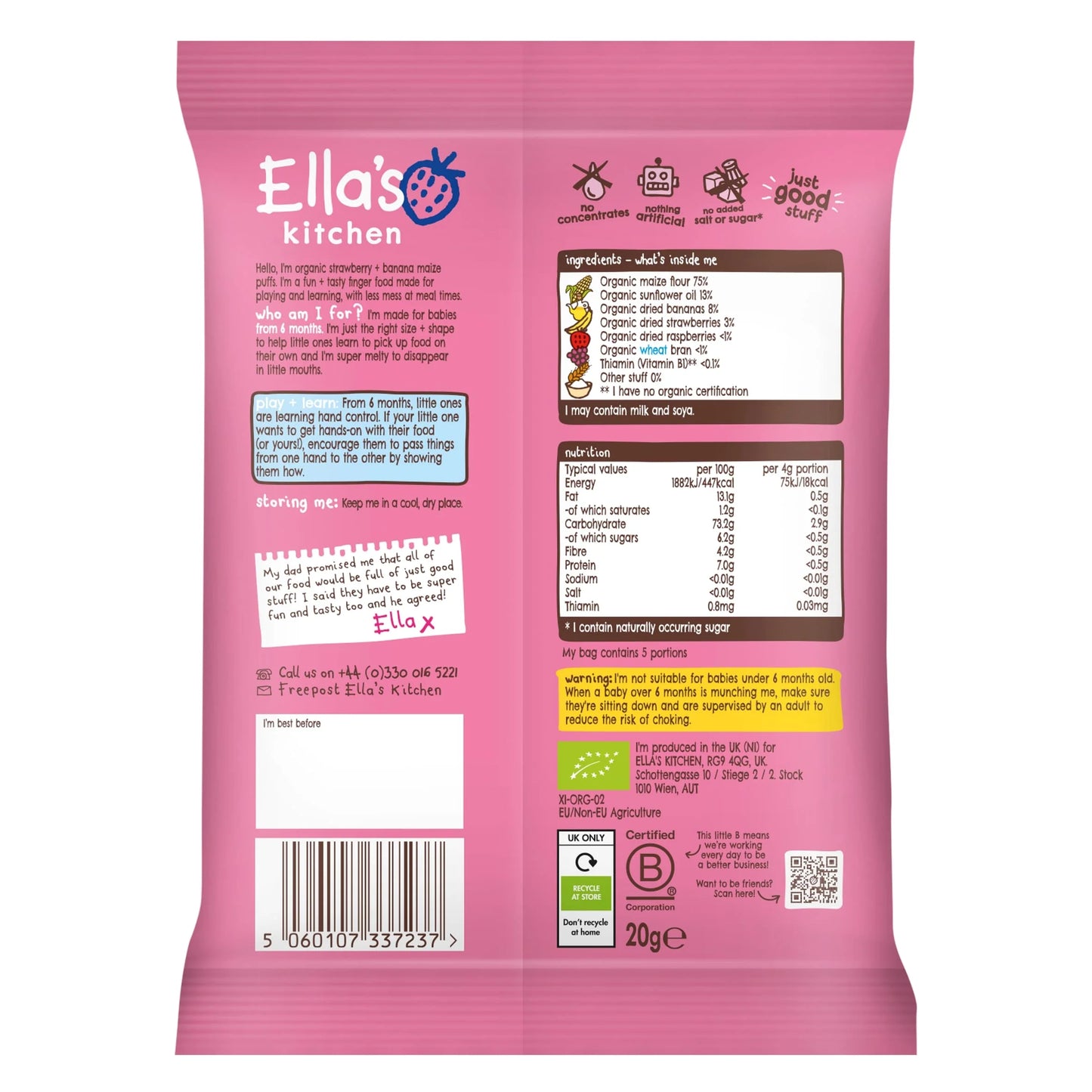 Melty Puffs Strawberry Banana by Ella's kitchen