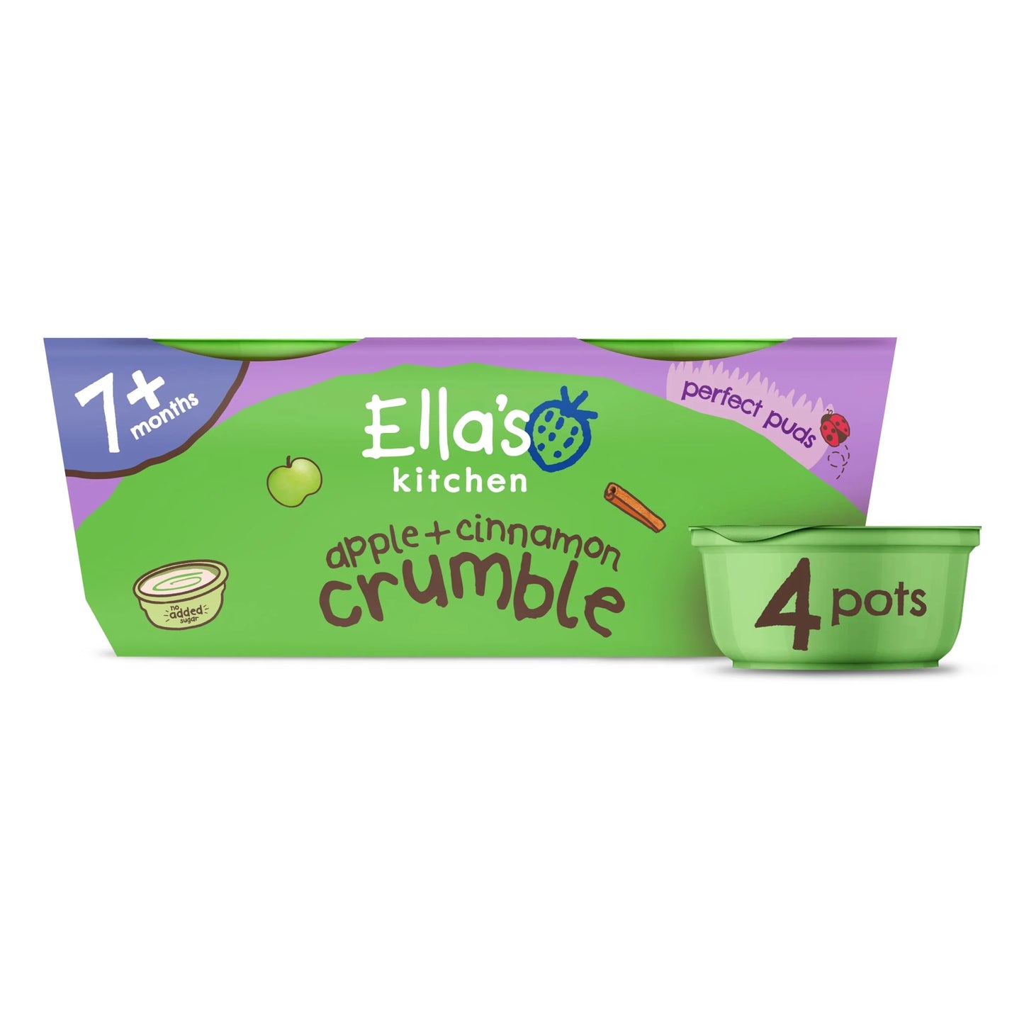 Organic Apple & Cinnamon Crumble 7+M 4x80g by Ella's kitchen